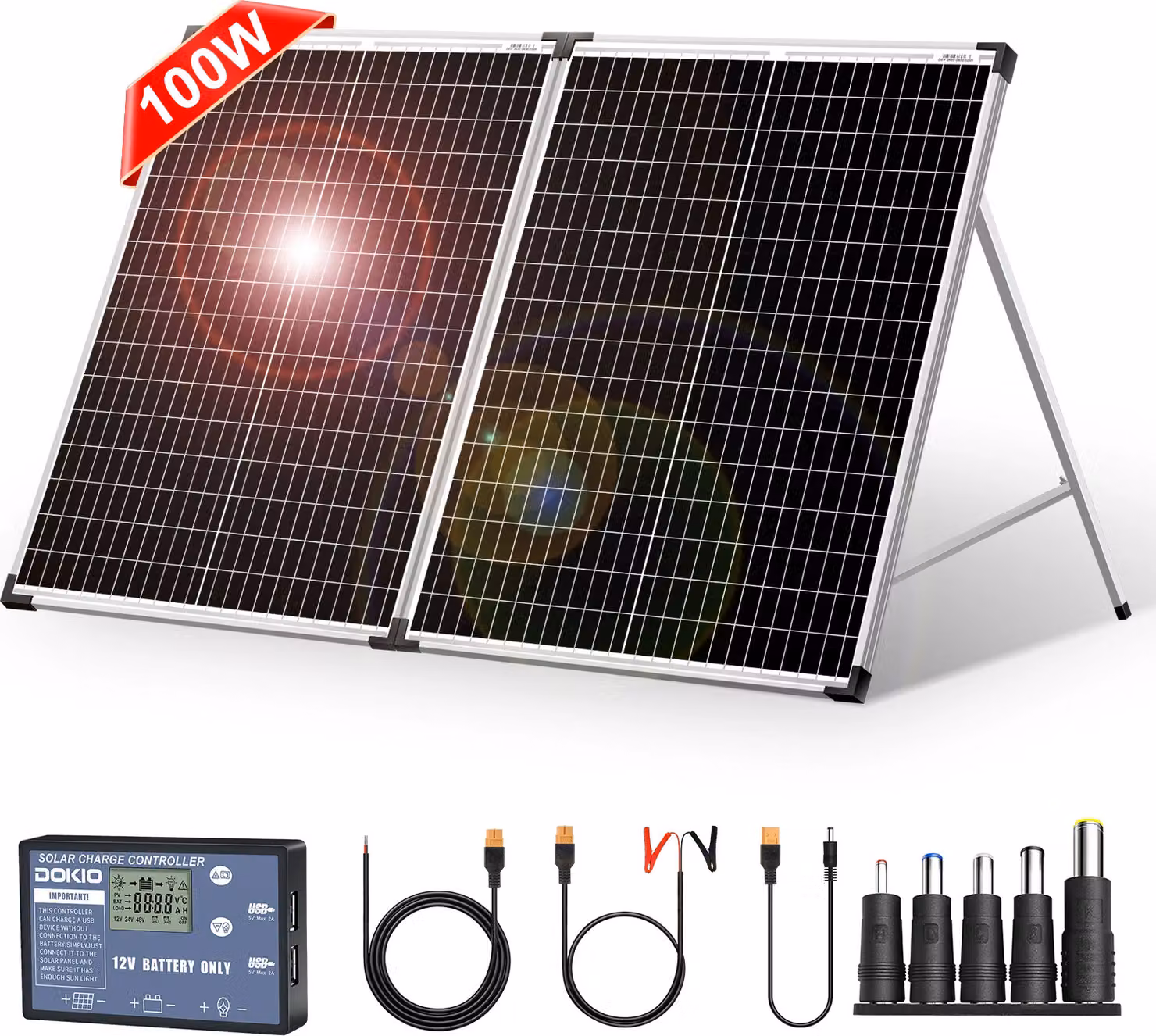 Pannello solare pieghevole, alte prestazioni, design portatile, 100W