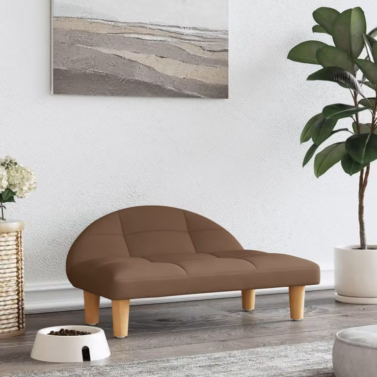 The Living Store Letto per cani marrone 70x52x30 cm in tessuto