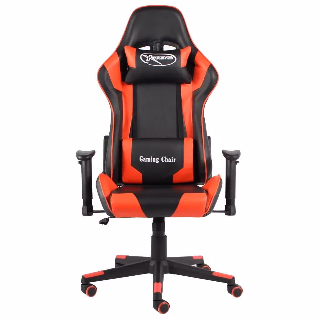 Sedia da Gaming VIDAXL Rossa e Nera con Poggiatesta e Braccioli in Finta Pelle – 2