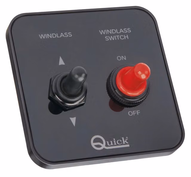 Comando e interruttore per salpa ancora Quick in plastica nera