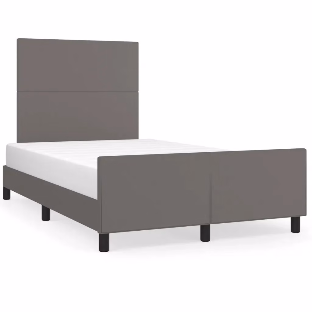 Letto con testiera vidaXL in similpelle grigia L/P/H: 200 x 120 x 126 cm – 2