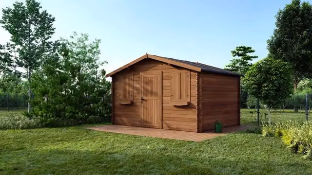 Casetta da giardino in legno ALTANKA modello DOM418 marrone, superficie 12 m2, L/P: 4 x 3 m, spessore pareti 28 mm