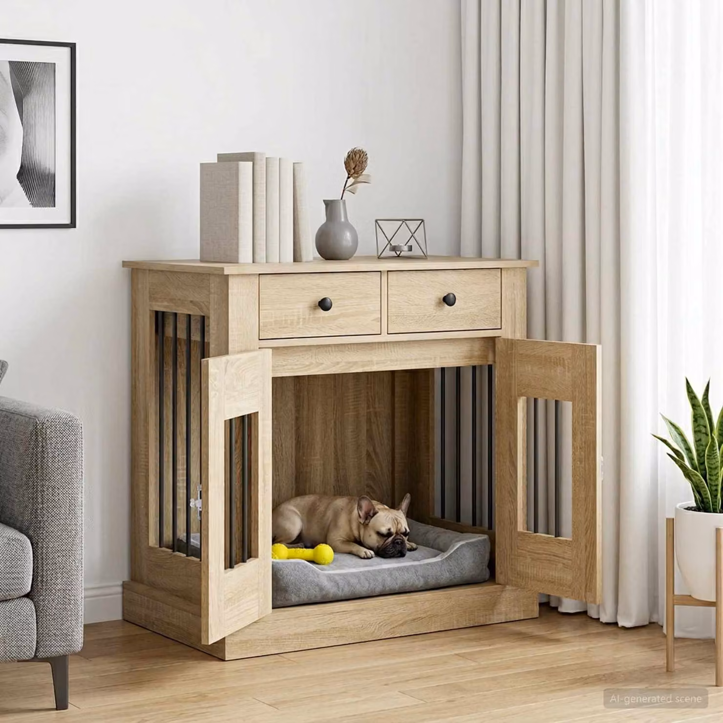 Mobile da cassa per cani vidaXL in Rovere Sonoma, marrone, L: 80 cm, P: 47,5 cm, H: 80 cm