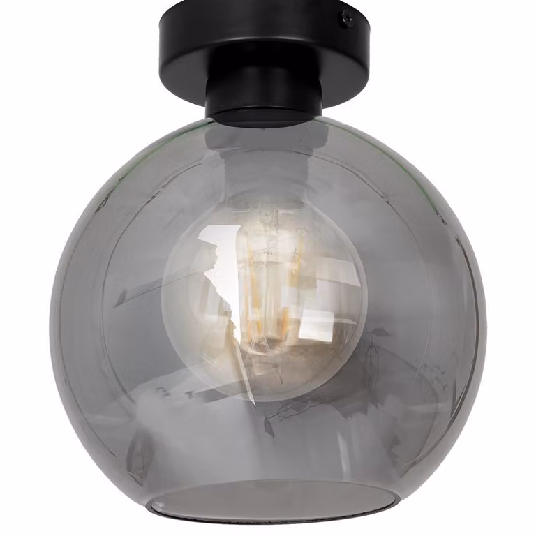 Lampada da soffitto SOFIA trasparente-nera 1xE27x60W in vetro, dimensioni: 24x20x20 cm, IP20, Milagro