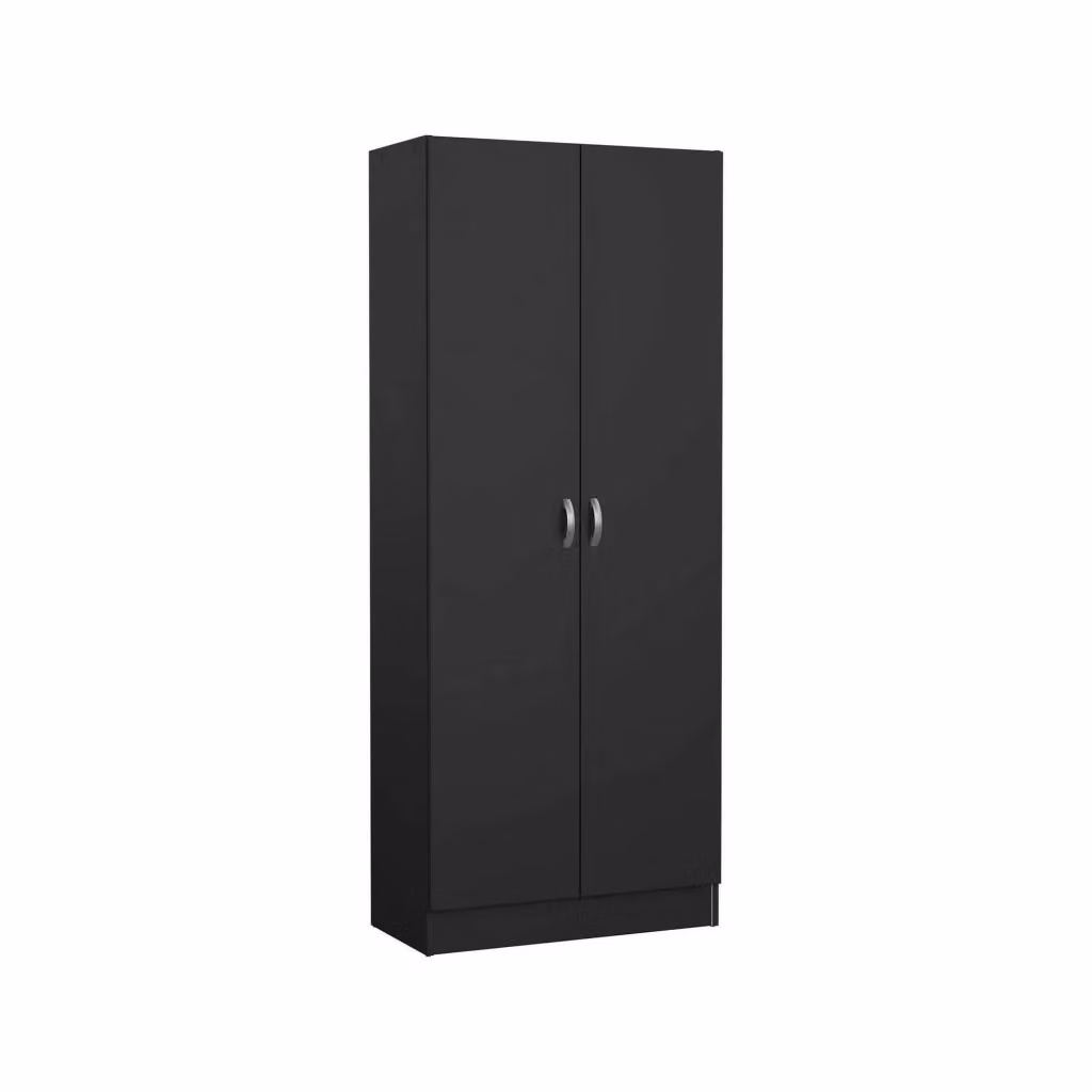 Scarpiera DMORA Nero, Armadio da ingresso moderno con ante a battente e ripiani interni, L: 34.6 cm, P: 34.6 cm, H: 170.4 cm – 2