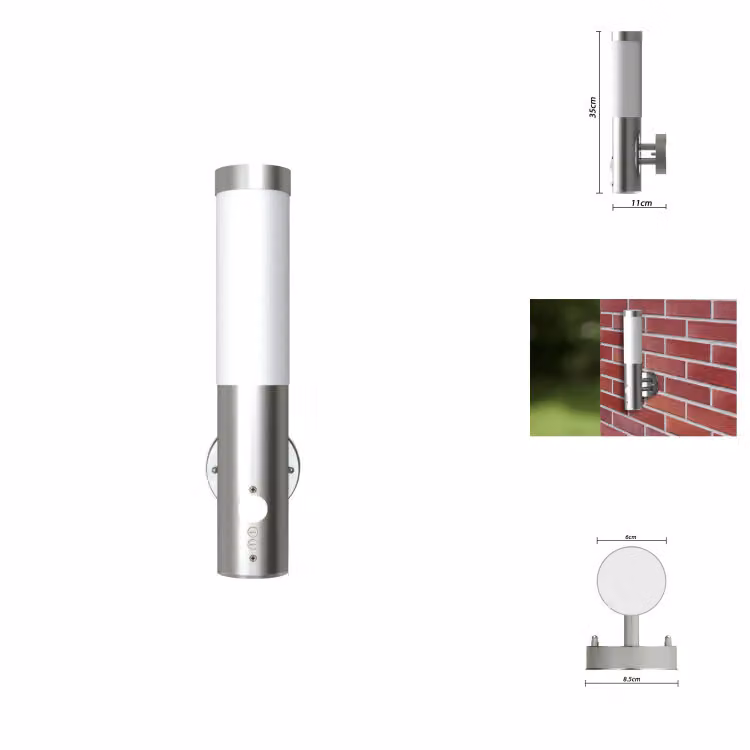 vidaXL Applique da esterno con rilevatore di movimento in acciaio inox - Illuminazione esterna