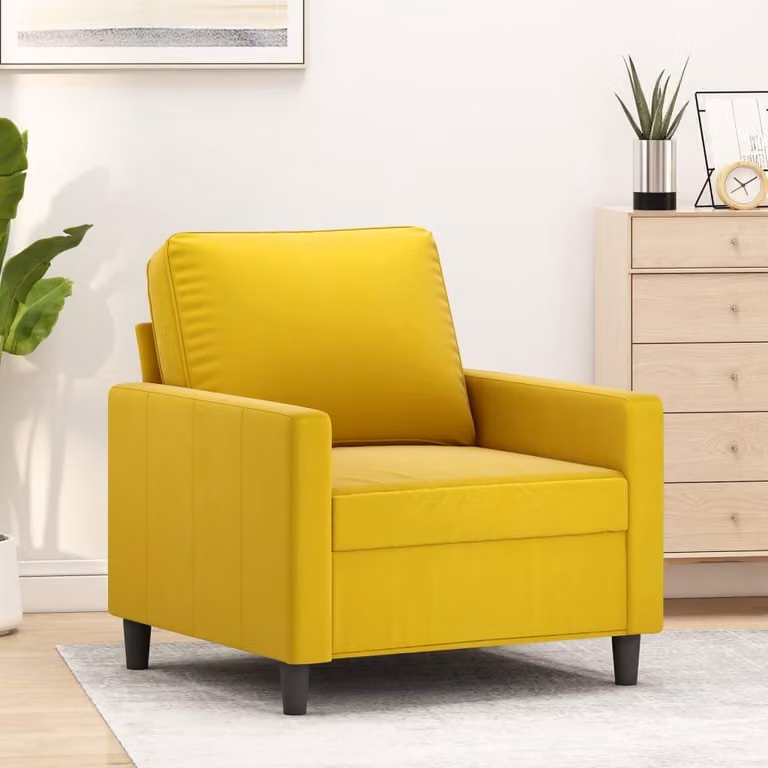 Maison Exclusive - Poltrona gialla 60 cm in velluto