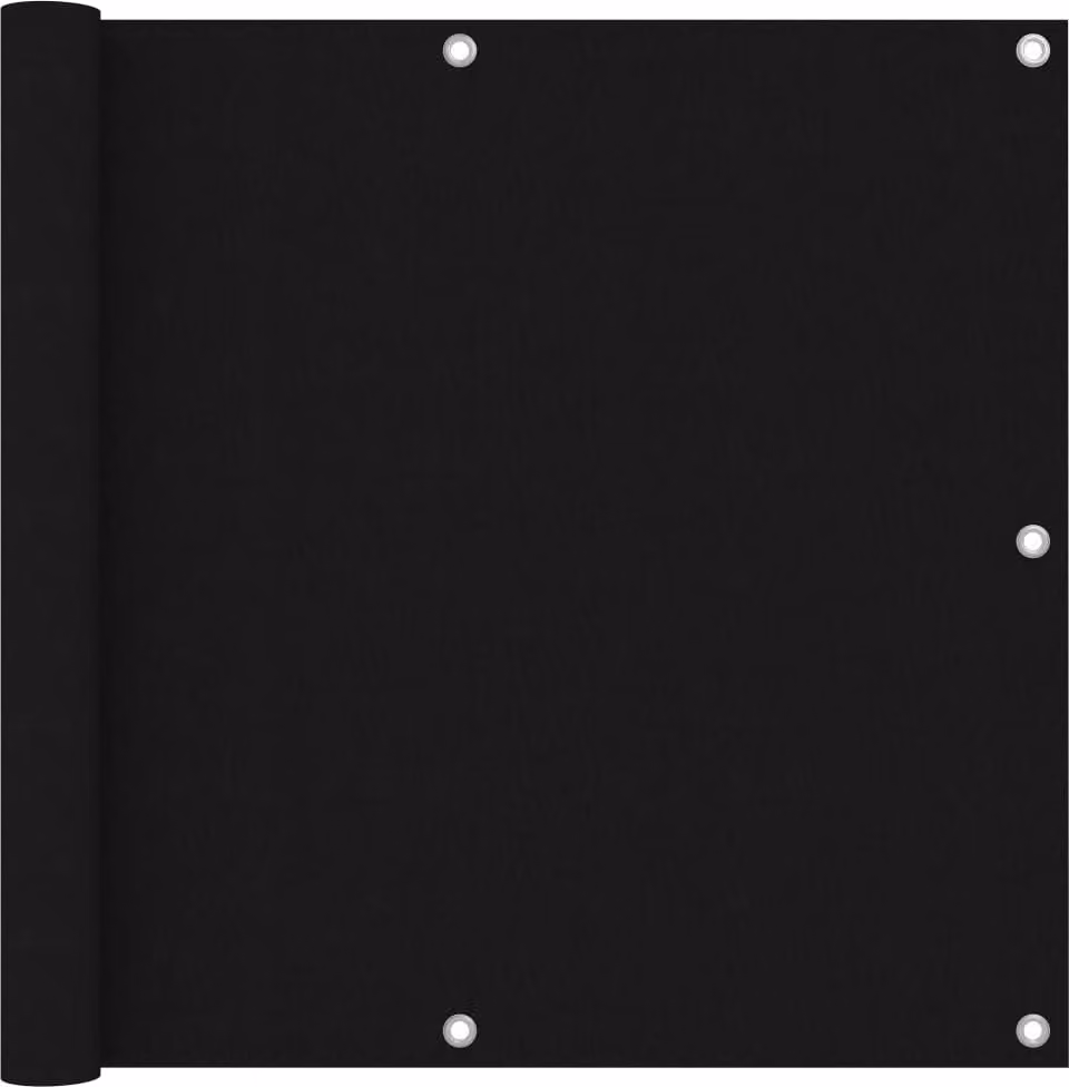 The Living Store Schermo privacy per balcone nero 90x500 cm Tessuto Oxford