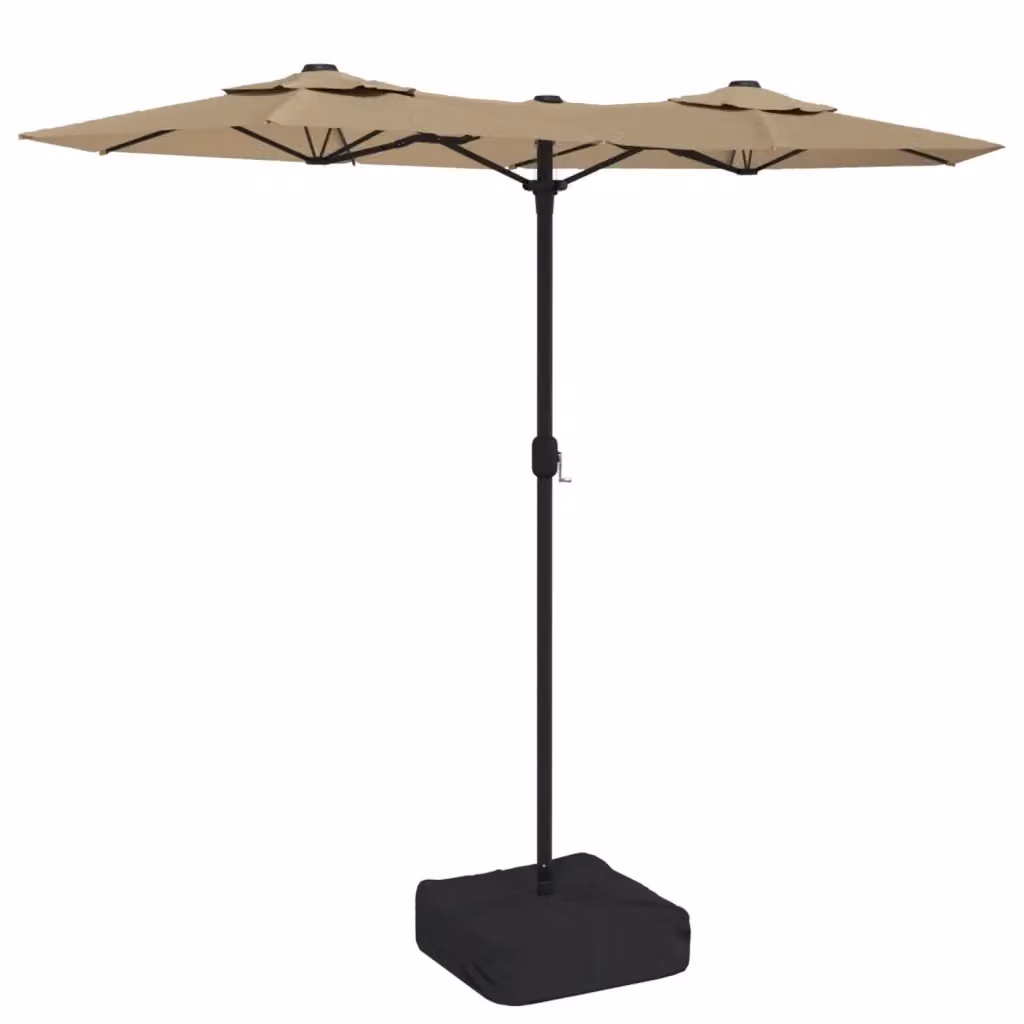Ombrellone da giardino a doppia testa DESIGN IN in acciaio e poliestere, colori grigio o beige, L: 316 cm, H: 240 cm – 2