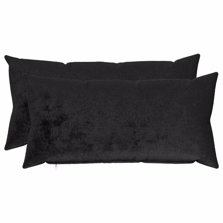Set di 2 federe vidaXL HEERLEN nere in poliestere, L 40 cm x P 80 cm