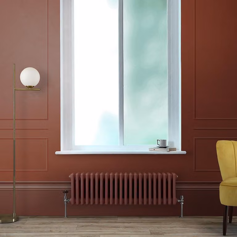 Radiatore Orizzontale a Colonne (3 Colonne) 300mm x 1010mm - Rosso (Booth Rosso) - Regent
