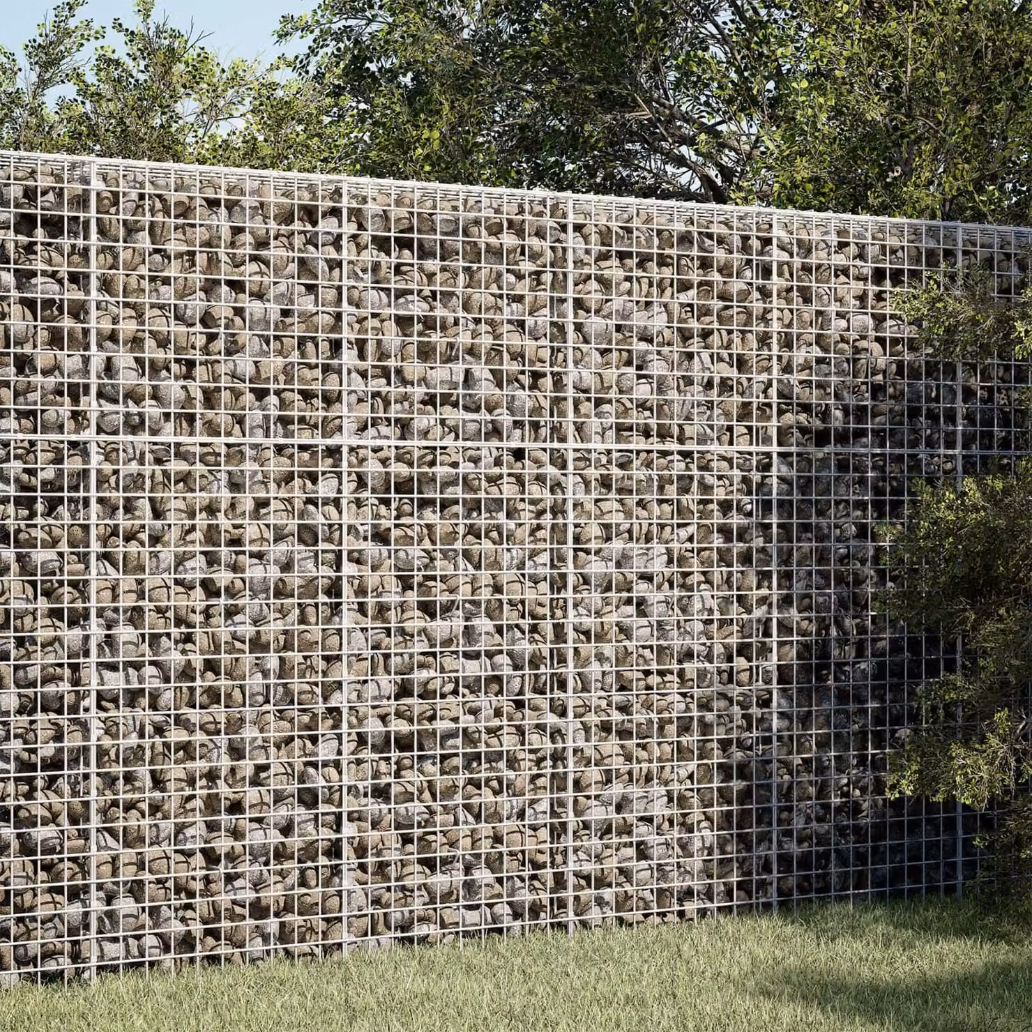 vidaXL Gabione con filo da 5 mm e rete da 5x5 cm 50x10x150 cm
