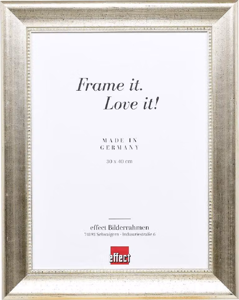 Cornice per foto in legno Effect Profil 95 argento 50x65 cm con vetro museale