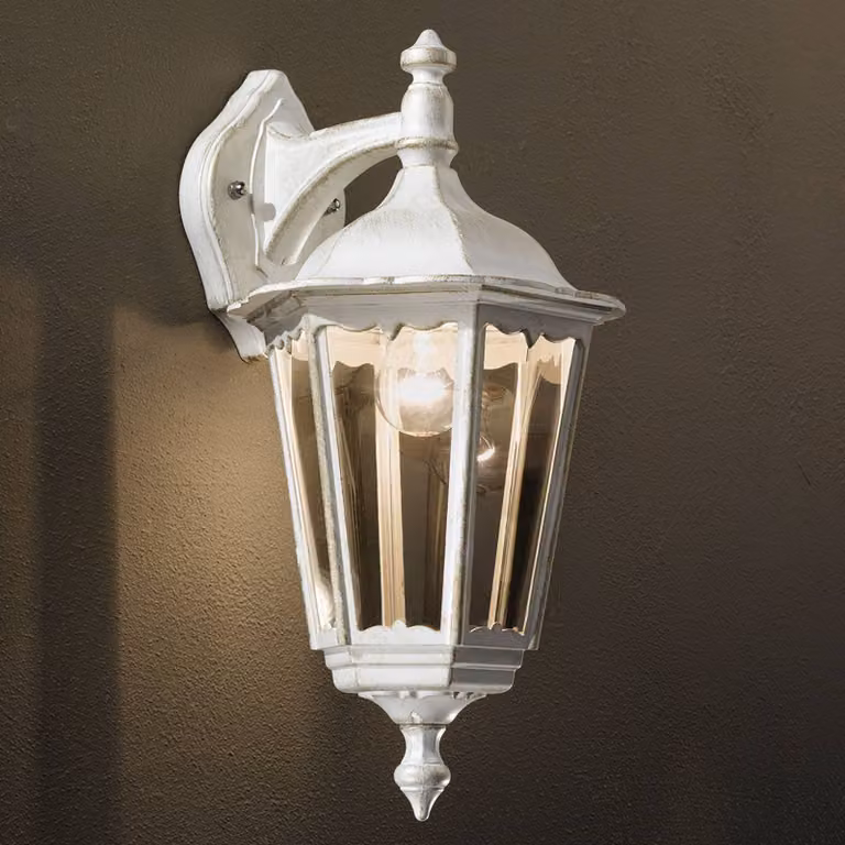 ORION Applique da esterni Puchberg, dimmerabile, Bianco / Opale, Alluminio, Antico, Applique da esterni