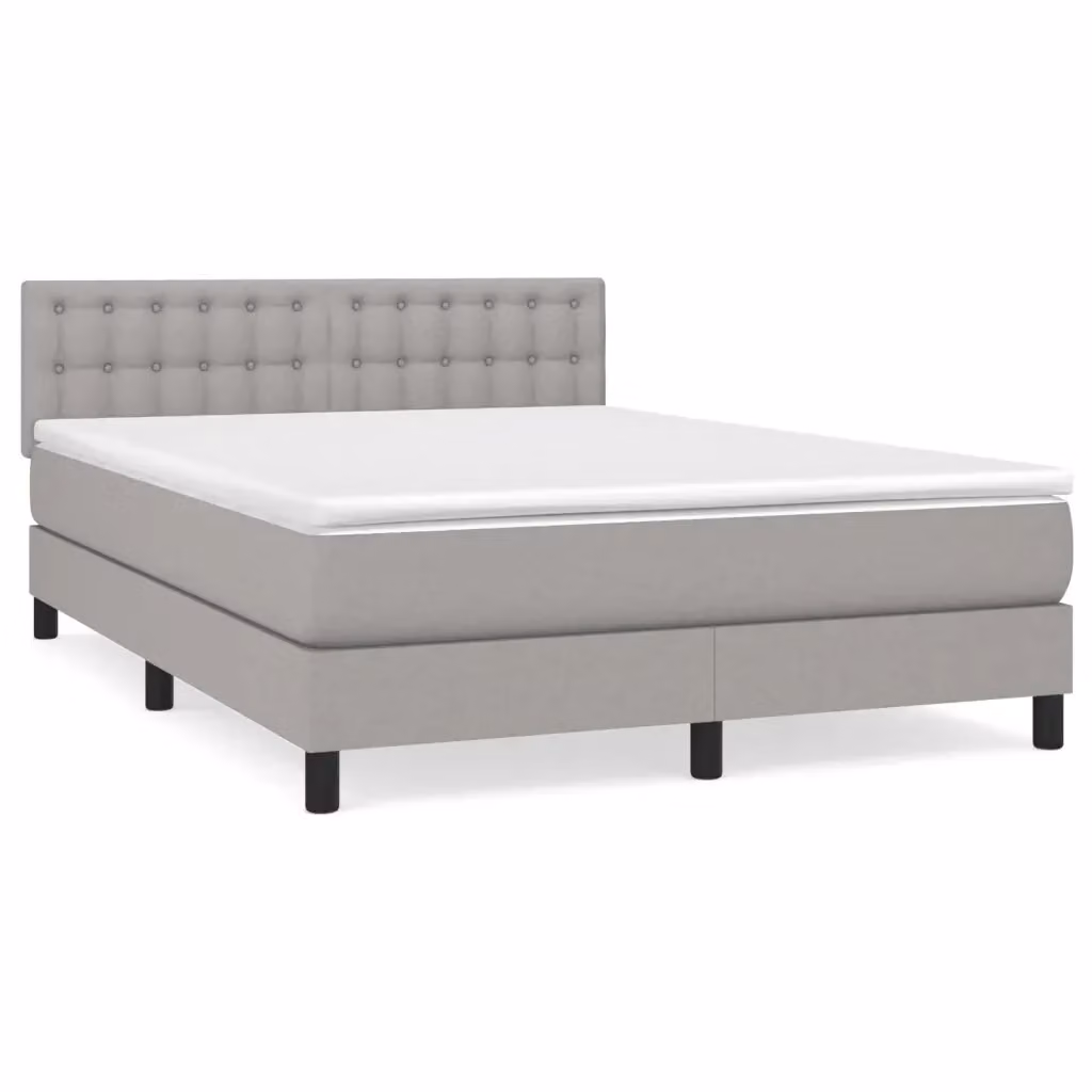 Letto Ibrido con Giroletto a Molle e Materasso vidaXL, Grigio e Bianco, L/P/H: 140 x 200 x 88 cm – 2