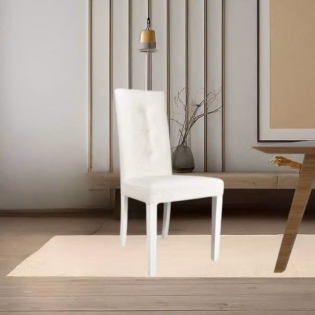 Set di 2 sedie Montecarlo Veriaffari in tessuto bianco con decoro floreale e dettagli in legno – 1