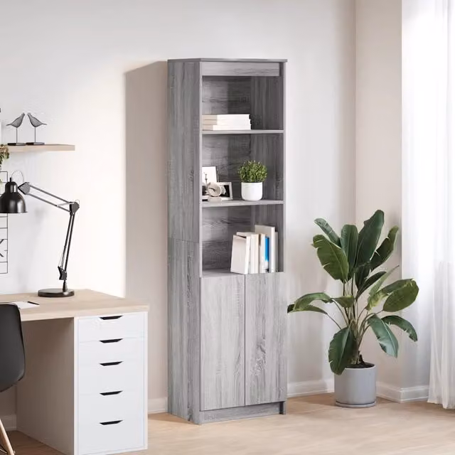 Armadio da cucina Design Mania Grigio con ante a battente e ripiani interni L/P/H: 50 x 35 x 180 cm – 1