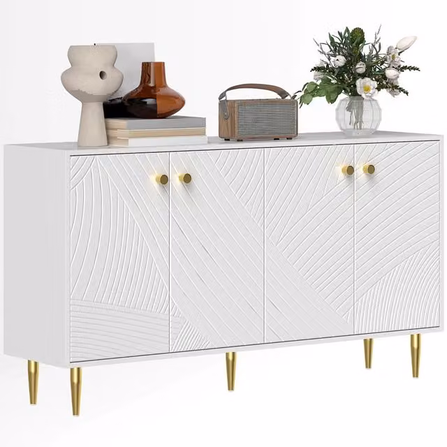 Credenza con ante e ripiani regolabili ¨C Xylo ¨C Bianco 140x35x77,5 cm