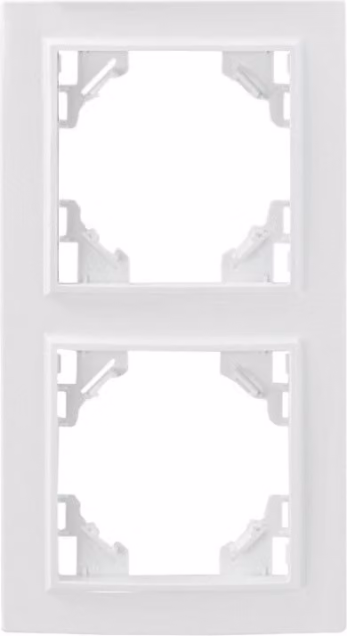 Telaio in plastica bianca QUADRA, a due moduli, per installazione verticale