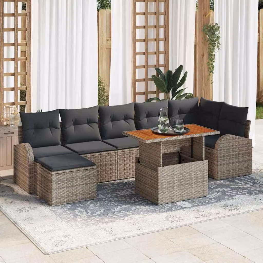 Maison Exclusive - Set da giardino composto da 8 pezzi, colore grigio