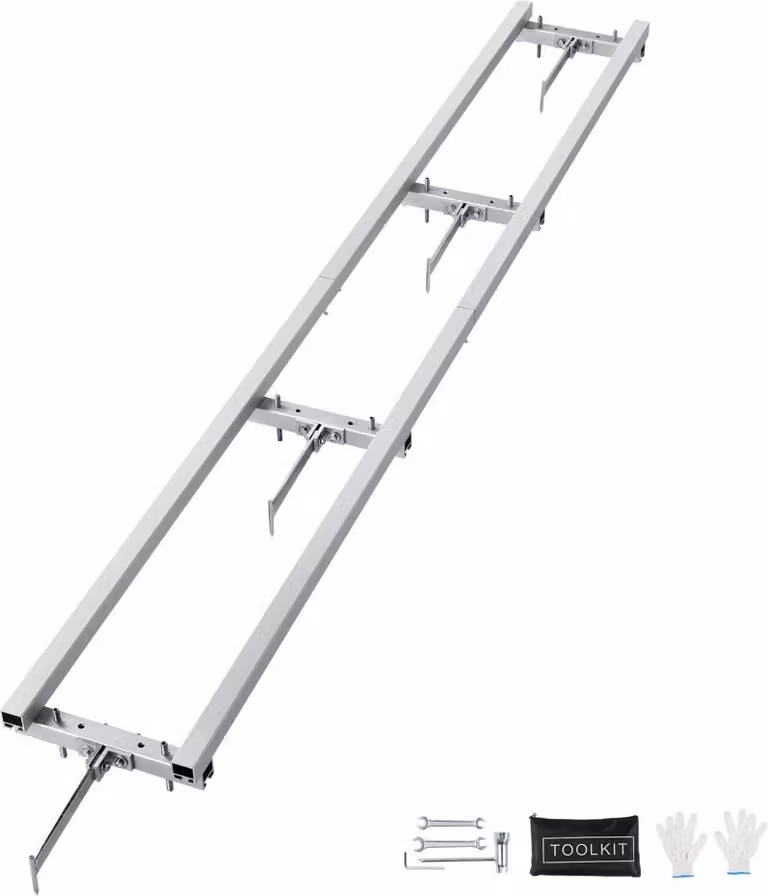 sistema di guida di 274 cm per segheria portatile - Mulino per motosega - Materiali in alluminio e ferro - Compatibile con diverse motoseghe e mulini per motosega