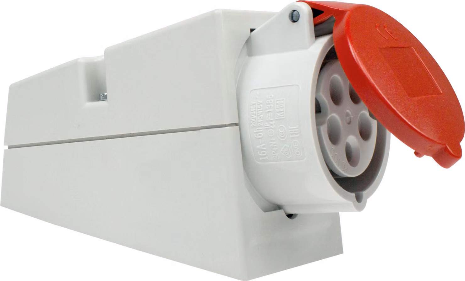 as-Schwabe Presa a muro CEE senza cavo max. 6mm² 400V 32A 5 poli coperchio incernierato IP44