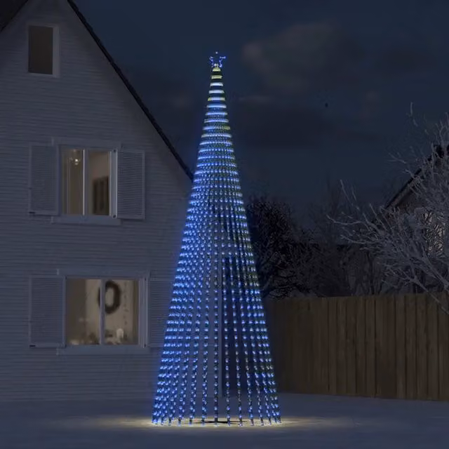 Albero di Natale a LED vidaXL con 1544 luci blu, lunghezza 500 cm