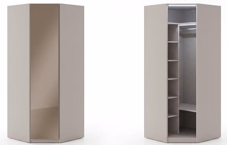 Armadio a giorno, stile moderno, grigio, confortevole, ideale per la camera da letto