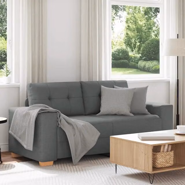 Divano Divanetto Grigio Scuro 180x77x82 cm in Tessuto 4105079