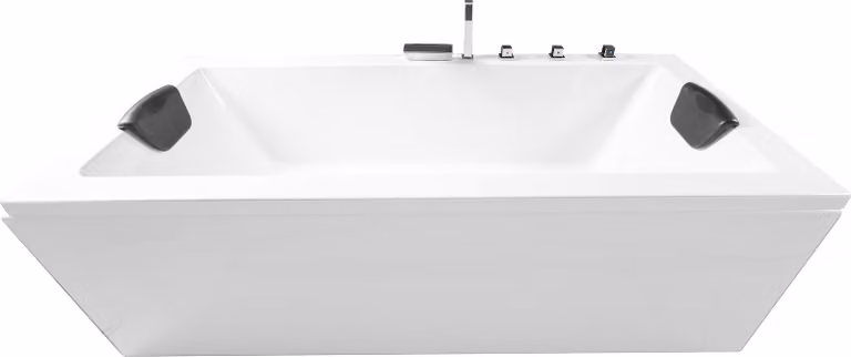 Vasca da bagno Basera Naxos 180 x 80 cm con cascata, ambiente LED e poggiatesta