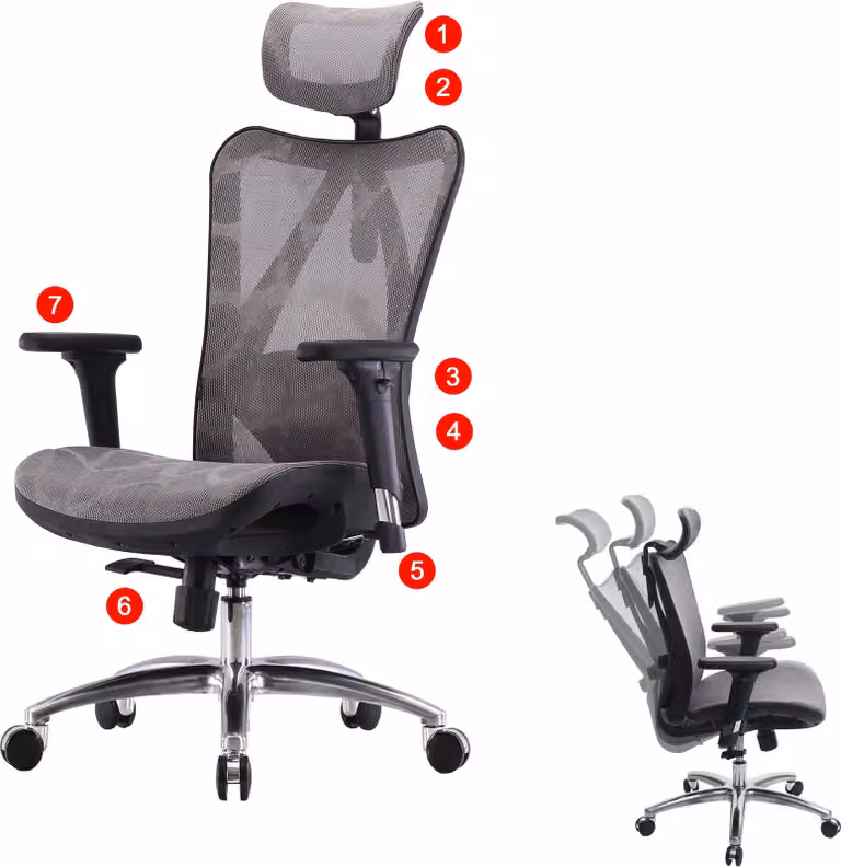 Sedia da ufficio HWC-J87, sedia da scrivania, bracciolo ergonomico regolabile, portata 150 kg ~ rivestimento grigio, struttura nera