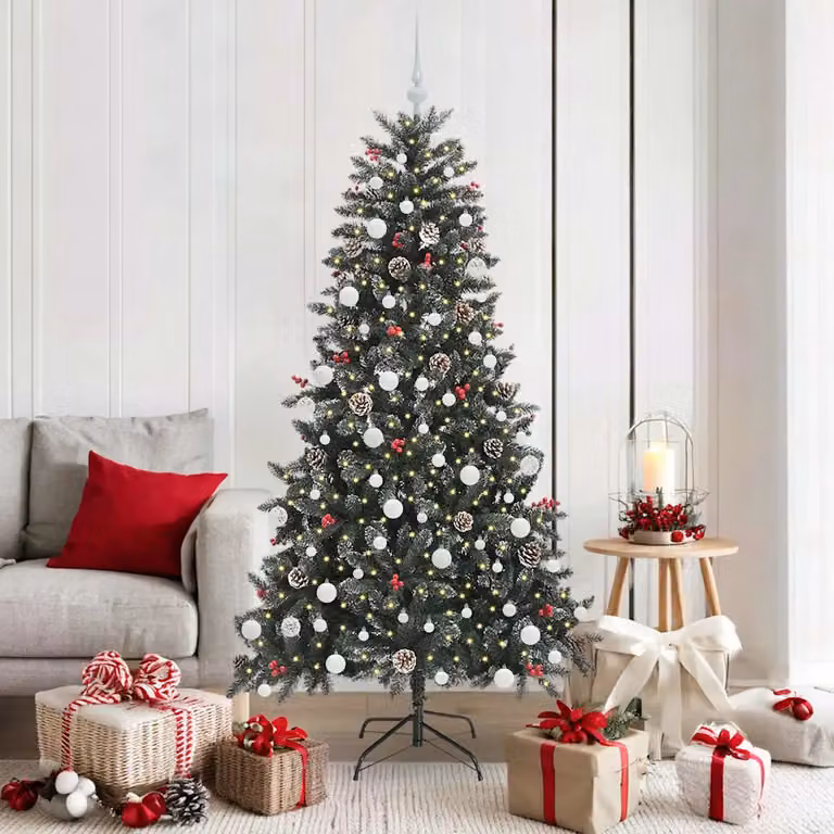 Albero di Natale artificiale verde vidaXL con 300 LED luce bianca calda, Altezza: 180 cm