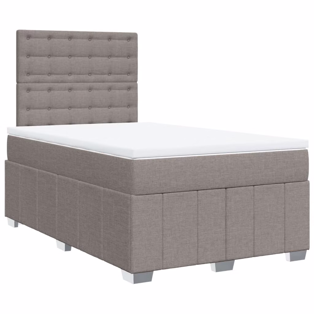 Giroletto a Molle con Materasso Tortora 120x190 cm in Tessuto