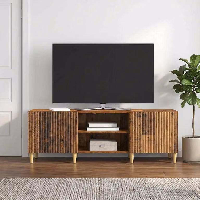 Mobile TV moderno vidaXL in legno ingegnerizzato marrone L 150 x P 31 x H 50 cm