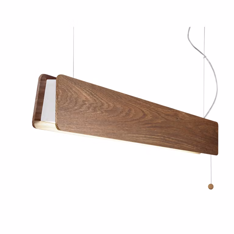 Lampadario OSLO bianco e legno scuro 1xG13x16W in legno, dimensioni: 150x8x98 cm, IP20, Nowodvorski Lighting