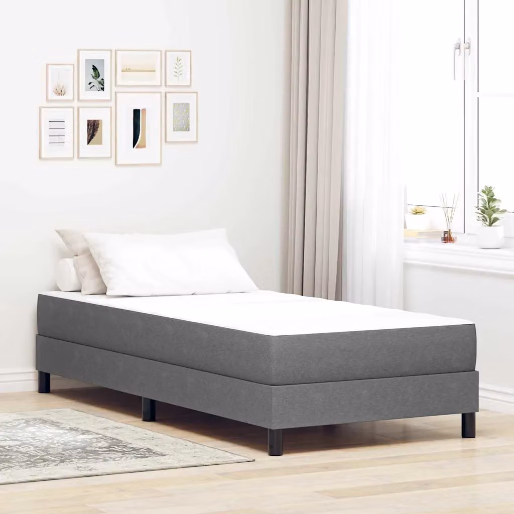 vidaXL Materasso a molle insacchettate in tessuto grigio chiaro, L 90 cm x P 200 cm, H 20 cm