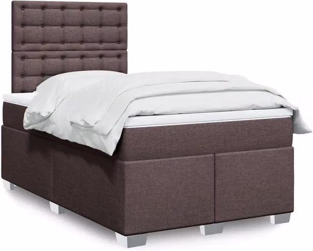 Giroletto a Molle con Materasso Marrone Scuro 120x190cm Tessuto 3292744