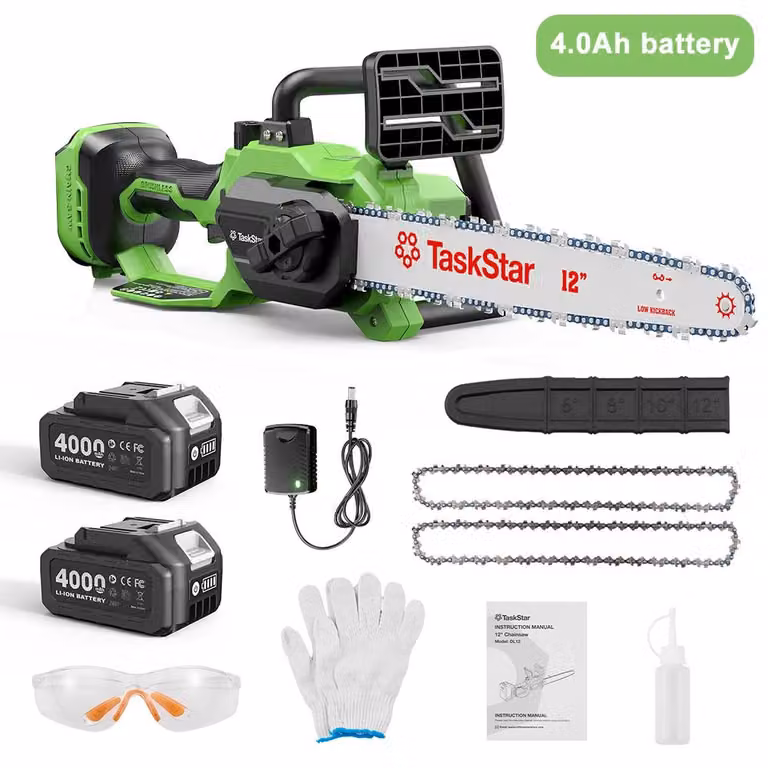 Troncatrice a batteria - Troncatrice - Motore brushless - Lame da 30 cm - 700 W - 21 V - 2 batterie da 4,0 Ah - Profondità di taglio di 30 cm