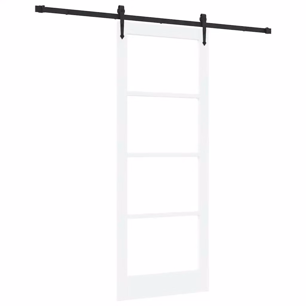 Porta scorrevole ORKDAL vidaXL in legno e vetro Bianco H: 211 cm x L: 83 cm – 2