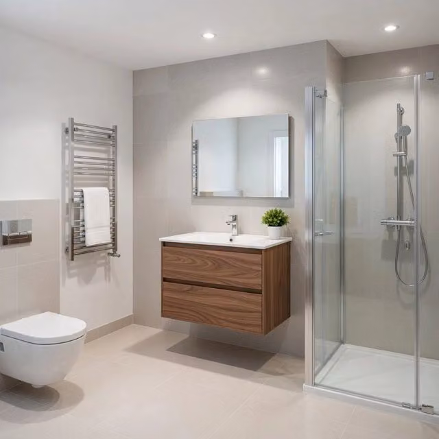 Composizione mobile bagno sospeso con cassetti cm 90 mod. ELEGANCE - Noce