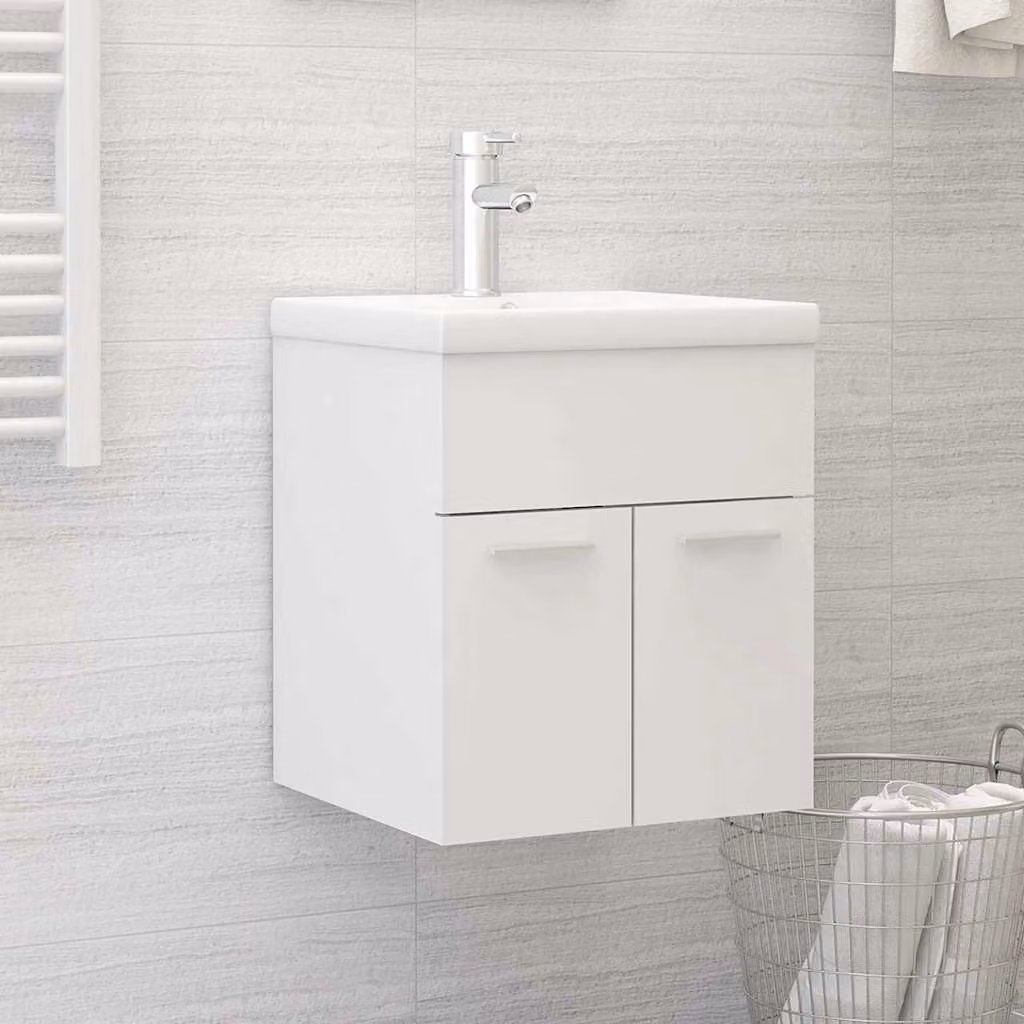Sottolavabo mobile da bagno vidaXL bianco moderno con ante a battente in MDF e legno L/P/H: 41 x 38,5 x 46 cm