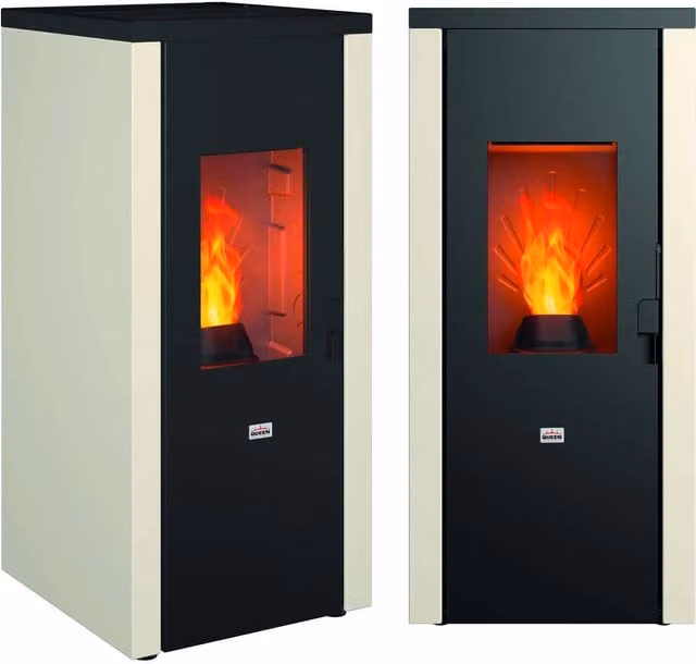 Stufa a Pellet Queen 92 EVO con tecnologia WiFi, colore bianco, in metallo