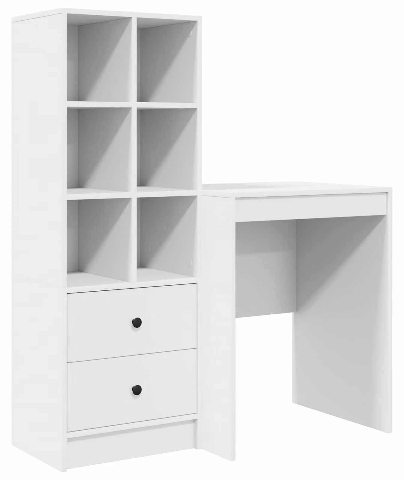 Scrivania con cassetto con lo scaffale 2 pcs Bianco