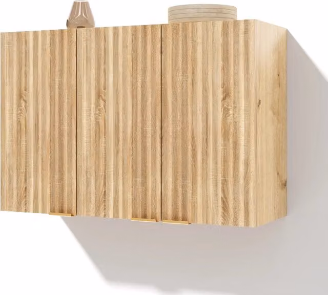 Mobile pensile da cucina con 3 ante in MDF, 90x29x60 cm, ideale per soggiorno, bagno e lavanderia