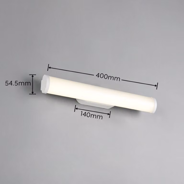 Trio Lighting Applique da parete Ernesto, Bianco / Opale, Bagno, Metallo, Moderno, Applique