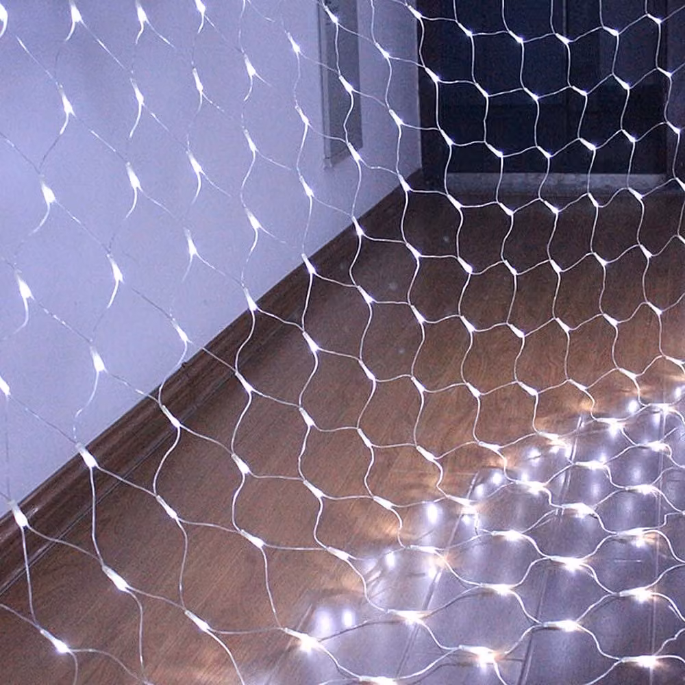 3X2M 200 LED fata luci rete luce bianca continua modalità luce tenda festa interna balcone decorazione illuminazione di Natale