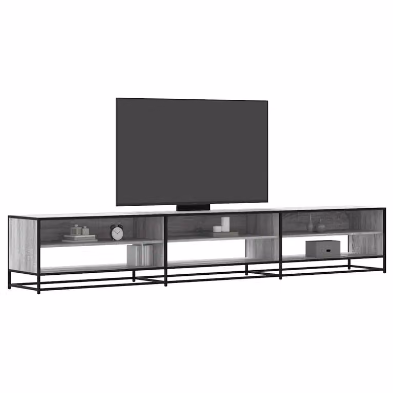 vidaXL Mobile Porta TV Grigio Sonoma in Legno e Metallo L: 270 cm, P: 40 cm, H: 46 cm