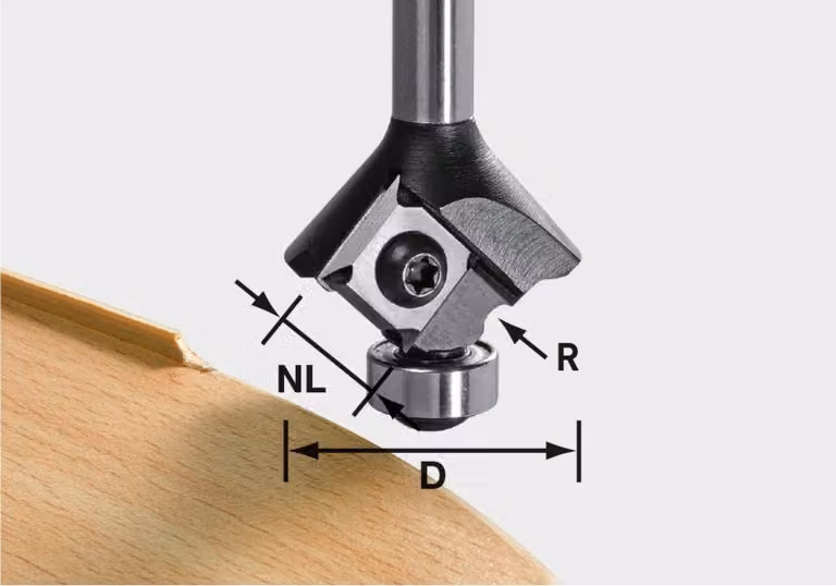 Fresa arrotondante con inserti intercambiabili Festool HW S8 HW R1 D28 KL12,7OFK | 499811