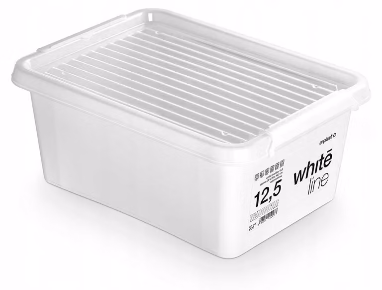 Contenitore MOXOM con coperchio, linea white.line, capacità 12,5 litri