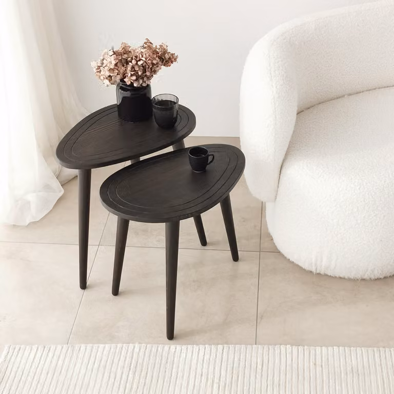 Skye Decor, Sweet Set - Antracite, set da tavola (2 pezzi), antracite, 100 % LEGNO MASSICCIO, 50 x 33 x 52 cm